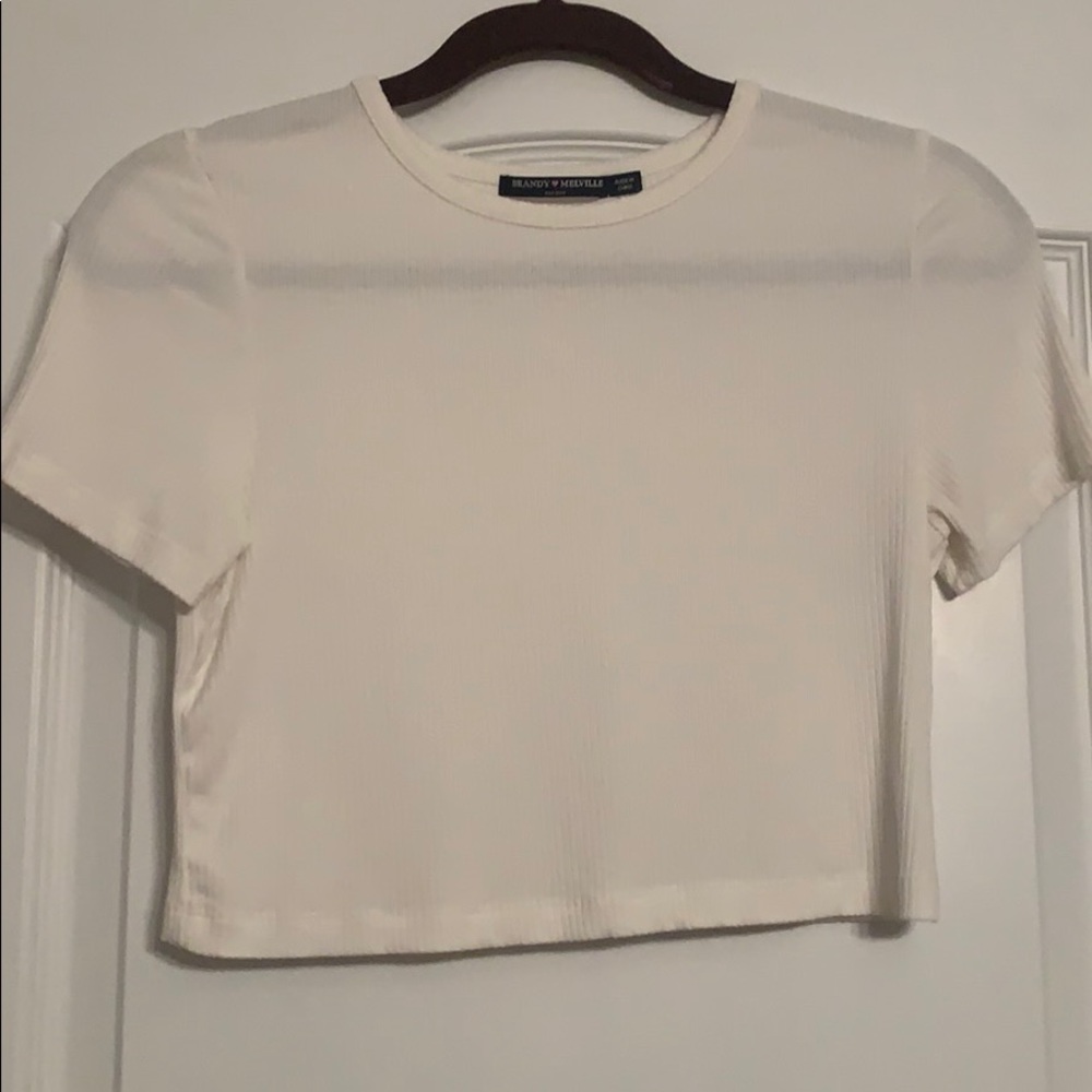 Brandy Melville Off-White Ribbed Top!